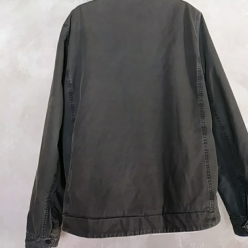 Levi's Olive Denim Sherpa Lined Jacket Mens Med - Picture 4 of 7